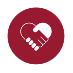 Shaking hands heart